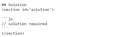 Example of incorrect solution section.