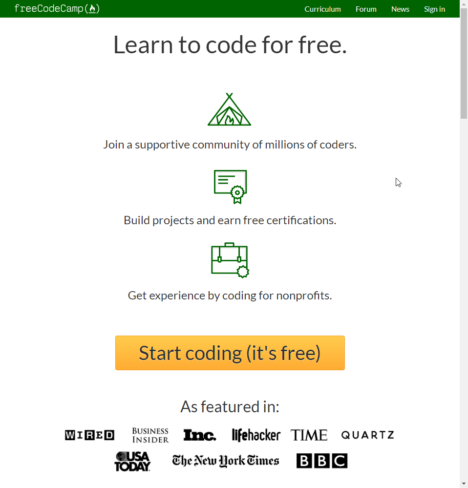 Banner for Free Code Camp.